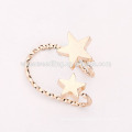 new trendy personalized blank hanging alloy double star shape no hole earring